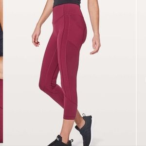 Lululemon All The Right Places II Crop 23" Leggings Size 2 In Ruby Wine